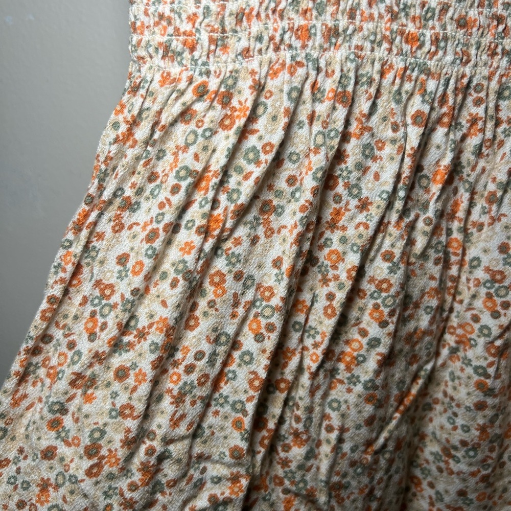 Aerie Cream Floral Midi Dress - Picture 3 of 4
